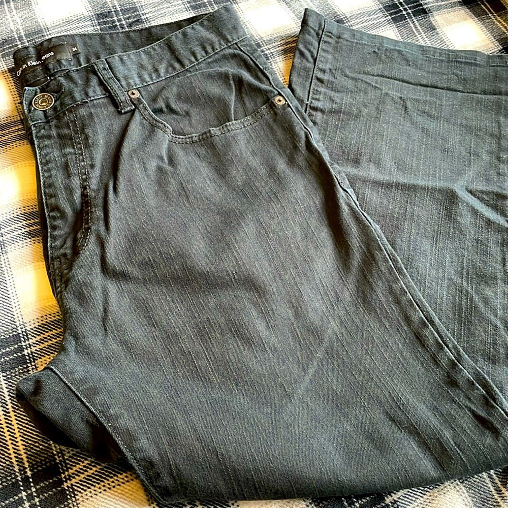 💕2 for $19 💕 | CALVIN KLEIN JEANS | Black Denim Straight Cut | 34 x 30